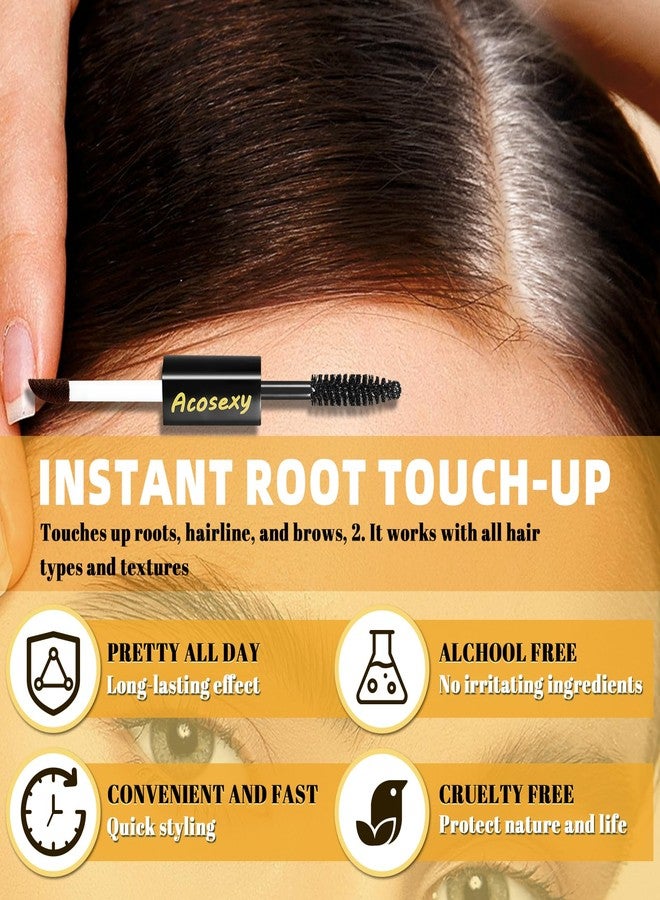 Acosexy New Cover Touch Up Gray Brush-in Wand,Quick Cover Root Touch Up Rescue, Mascara Natural Water-Resistant Temporary Gray Concealer Cover Up Brush for Hair Mustache & Beard (Dark Brown, 1 Pack) - Image 2